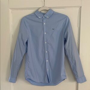 Vineyard Vines Blue On the Go Performance Button-Down Boys Size Large (16)